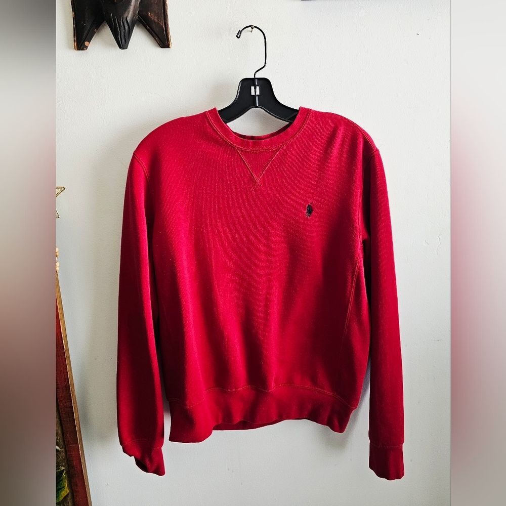Polo Ralph Lauren Red Crewneck Sweater Pony Logo Mens Small